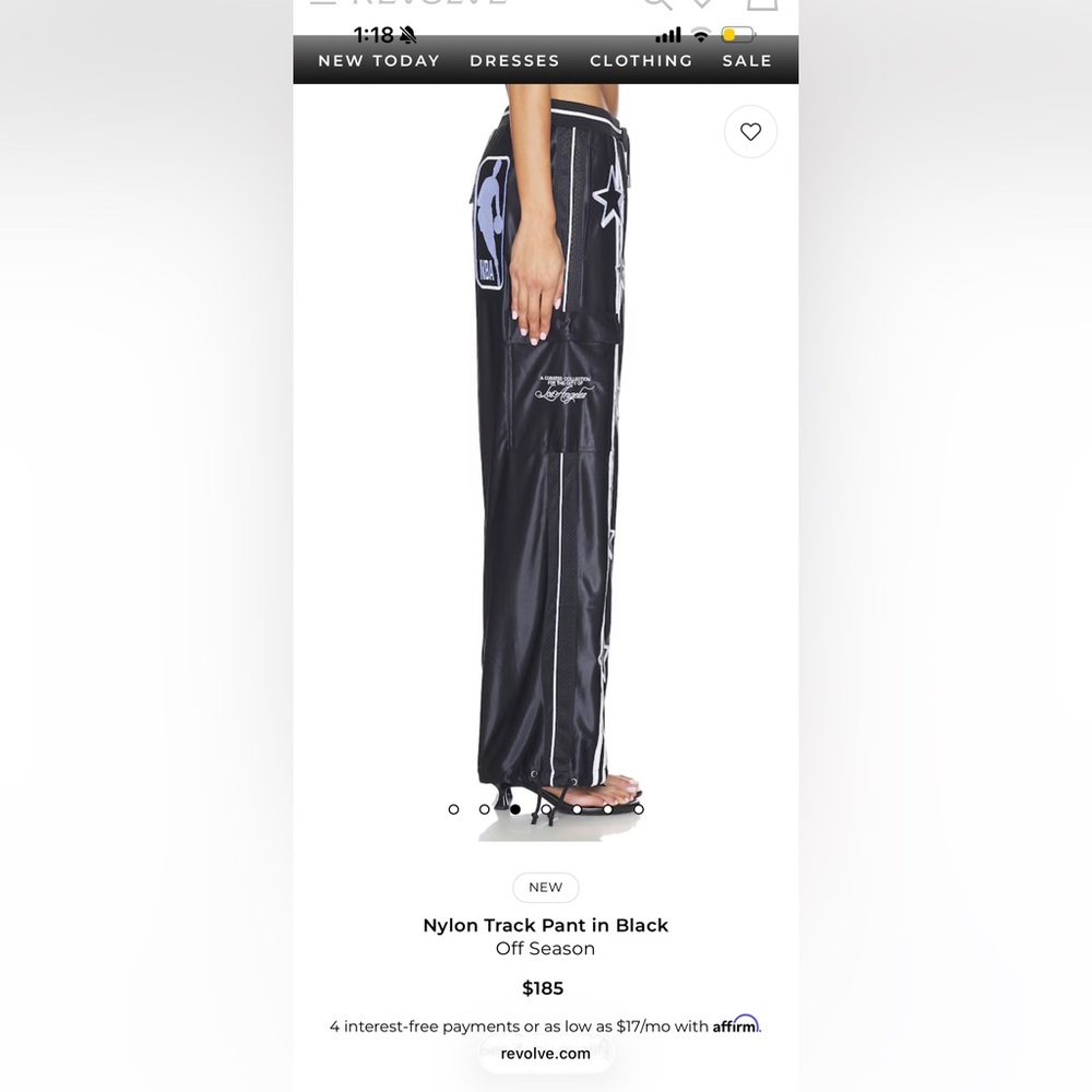 Off Season NBA Nylon Track Pant in Black Los Angeles - Picture 3 of 16